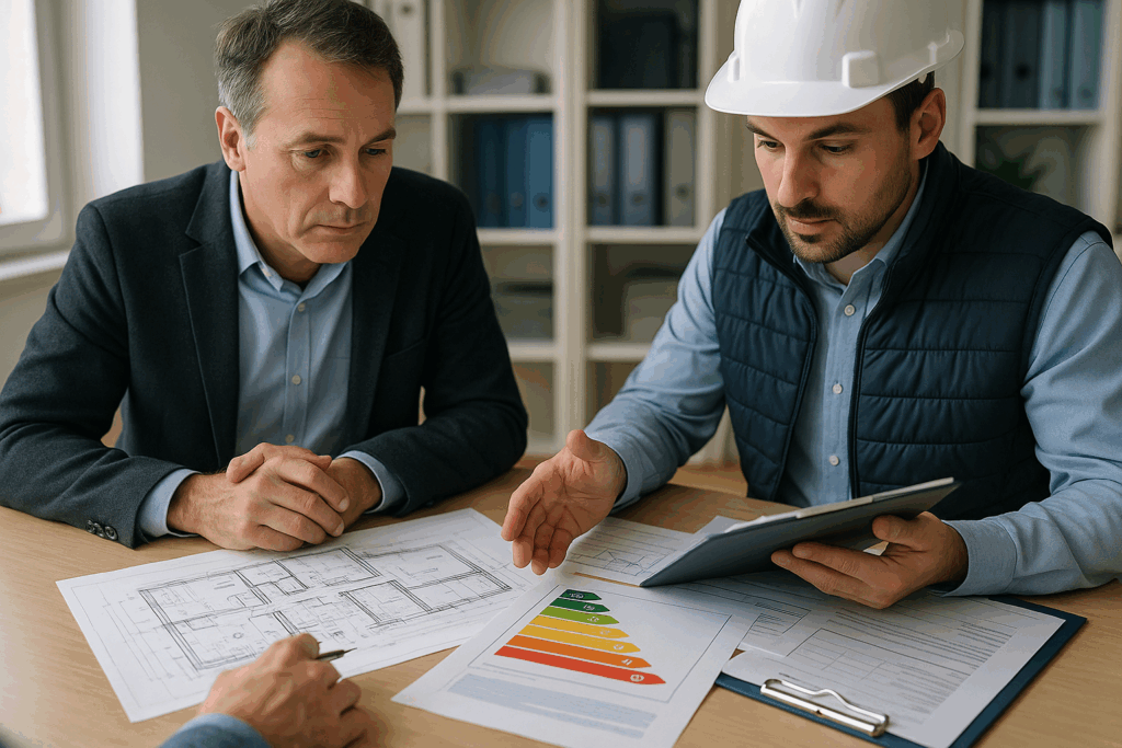 Illustration d'un audit énergétique dans un immeuble de copropriété